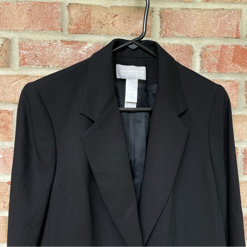 Liz Claiborne black Light Italian Wool Blazer Jacket Women 10P NWT - Picture 2 of 14